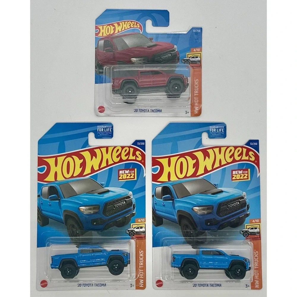 Hot Wheels '20 Toyota Tacoma Lot of 3 Red Short Card Blue HW Hot Trucks 2022 NEW